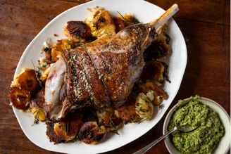 Roast Leg of Mutton with Mint Pesto & Smashed Roast Potatoes | Pipers Farm Recipe | Sustainable Meat Recipe