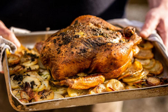 Wood Roast Chicken With Herbs, Potatoes and Aioli, by Gill Meller | Pipers Farm Recipe