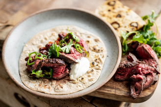 Bavette Steak Tacos with Kidney Beans & Tomato Salsa, by Claire Thomson | Pipers Farm Recipe