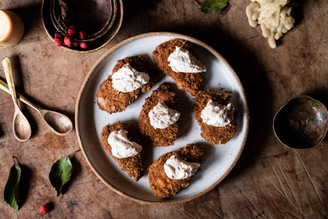 Pork Schnitzel Medallions With Spiced Labneh | Pipers Farm Recipe