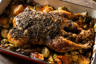 Roast Duck With Quince & Brussels Sprouts | Pipers Farm Cookbook Recipe