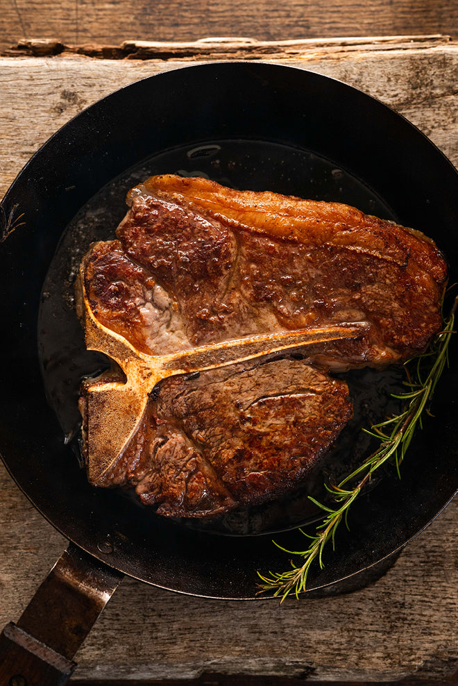 HOT Pan Fried T Bone Steak Best Way To Cook Pan Seared