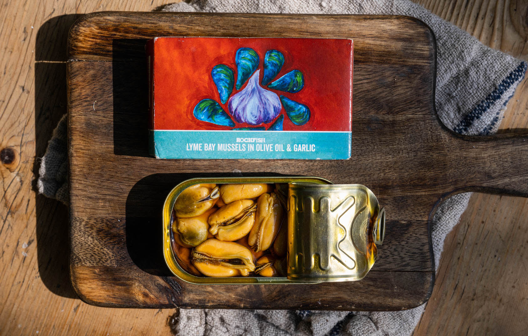 Rockfish, Lyme Bay Tinned Mussels in Garlic Luxury Tinned Fish