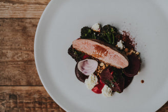 Duck Breast with Goats Curd & Beetroot Three Ways