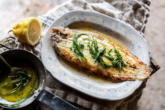Grilled Dover Sole with Samphire Butter, by Mitch Tonks