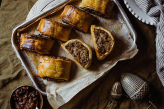 Boozy Prune, Apple & Chestnut Sausage Rolls Recipe | Pipers Farm Journal Recipes | Pipers Farm Cook Book Recipes