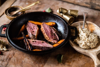 Goose Breast with Caramelised Carrots & Mashed Haricot Beans