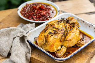 Rosemary & Garlic Roast Chicken with Preserved Lemon & Pilacca, by Ben Tish