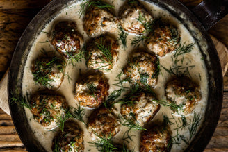 swedish meatballs made with native breed pork mince