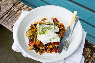 Fire Cooked Monkfish with Caponata, by Mitch Tonks