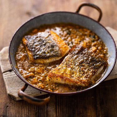 Hake with Indian Masala Carrot Dhal