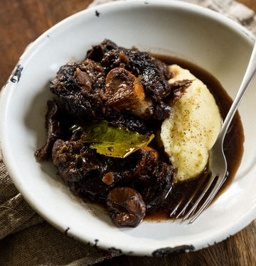 Beef Shin with Red Wine and Creamy Mash Recipe | Pipers Farm