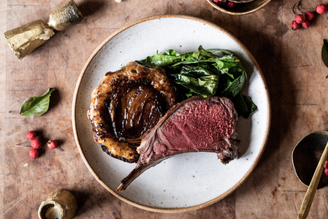 Venison With Sprouts & Caramelised Onion Tartlets | Pipers Farm Recipe