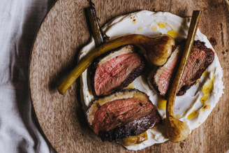 Smoked Hickory Duck Breast, Labneh & Confit Garlic | Pipers Farm Recipe