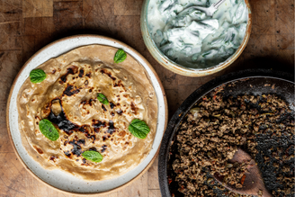 Lamb Keema Paratha with Green Bean Raita, by Claire Thomson | Pipers Farm Recipe