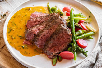Cafe de Paris Hollandaise with Rib Eye Steak & Spring Veg | Pipers Farm Recipe
