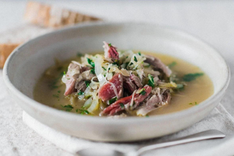 Ham Hock Broth with Sauerkraut | Pipers Farm Recipe