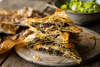 Filo Stuffed With Slow Cooked Lamb, by Claire Thomson | Pipers Farm Recipe | 5 o'clock Apron Recipe