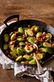 FieldGoods, Brussel Sprouts with Bacon Lardons & Chestnuts