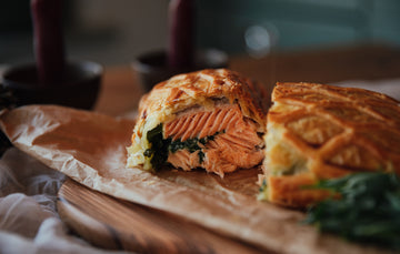 Chalkstream Trout Wellington with Quickes Cheddar & Spinach