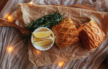 Chalkstream Trout Wellington with Quickes Cheddar & Spinach