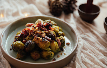 Sprouts with Bacon Lardons & Chestnut Crumb