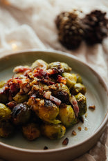 Sprouts with Bacon Lardons & Chestnut Crumb
