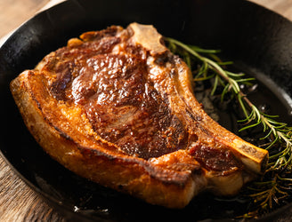 Pan Seared Grass Fed Bone in Sirloin Steak 