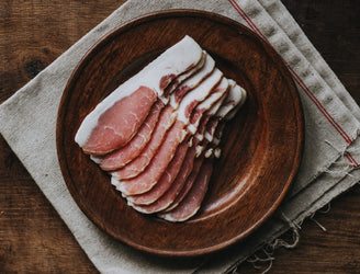 Award winning bacon. Traditionally Cured Beechwood Smoked Back Bacon. High Welfare Bacon from Native Breed Pigs. 