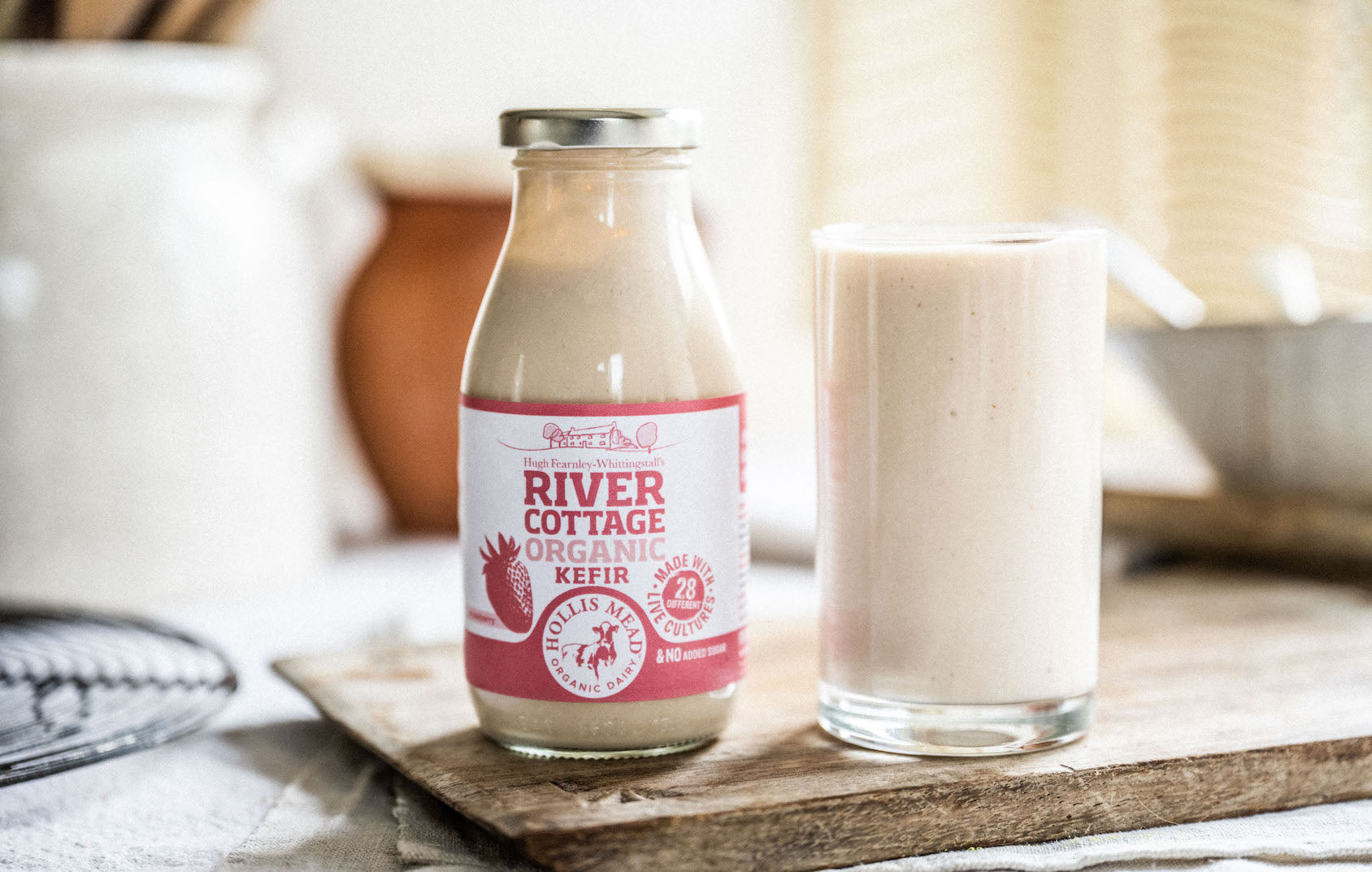 Organic Strawberry Kefir River Cottage & Hollis Mead Pipers Farm