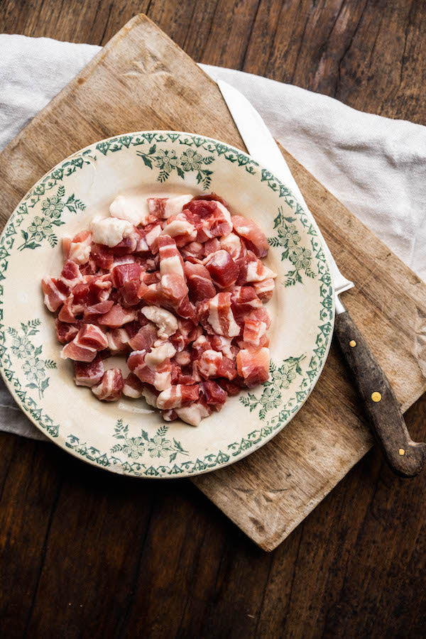 Unsmoked Bacon Lardons Native Breed Pork Pipers Farm